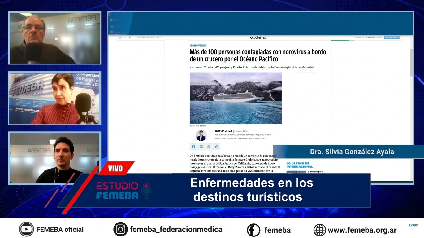 Streaming Estudio FEMEBA 24# "Enfermedades en los destinos turísticos" .